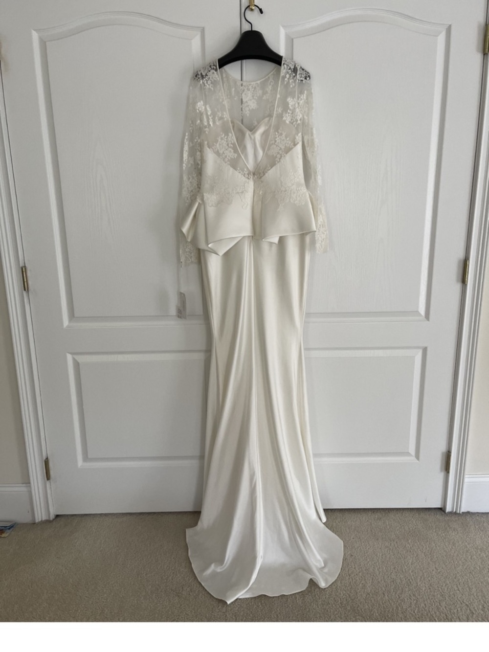 Lace Illusion Peplum Wedding Gown — image 3 of 8